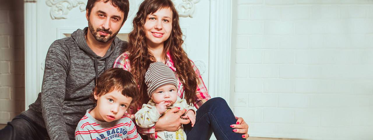Family with two kids
