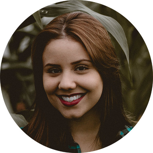 smile woman dark green